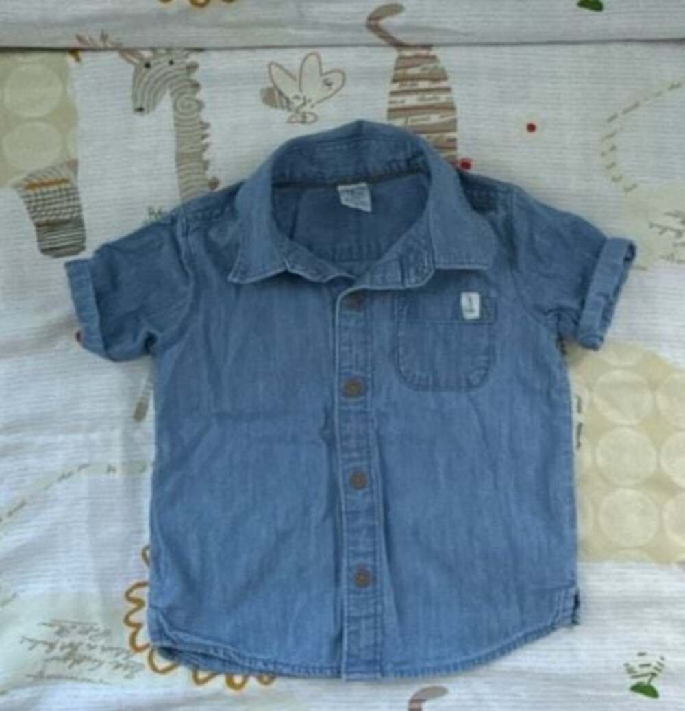 Carter's Baby Boy Short Sleeve Denim Button-Down Shirt
